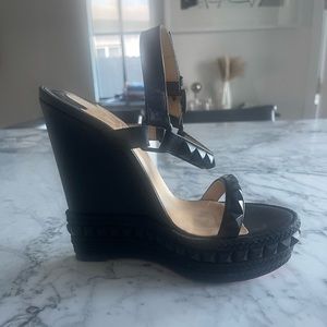 Christian Louboutin Black Red Bottom Espadrilles